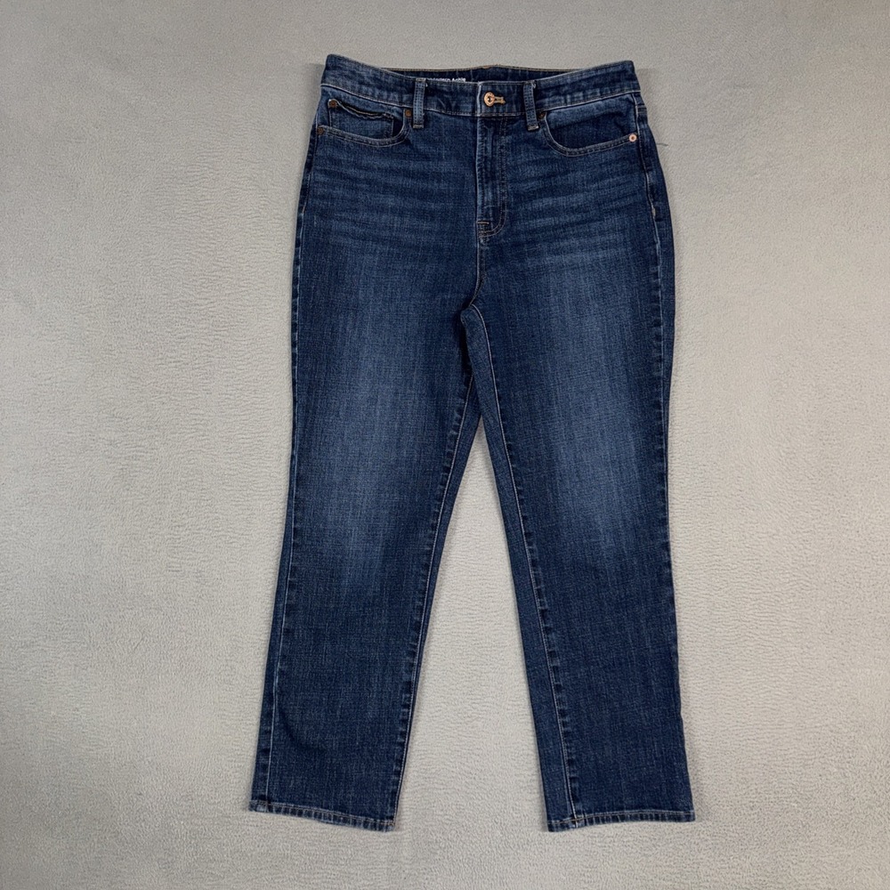 Talbots Jeans Womens 10 Blue High Waist Modern Ankle Flawless Distressed Denim